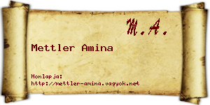 Mettler Amina névjegykártya